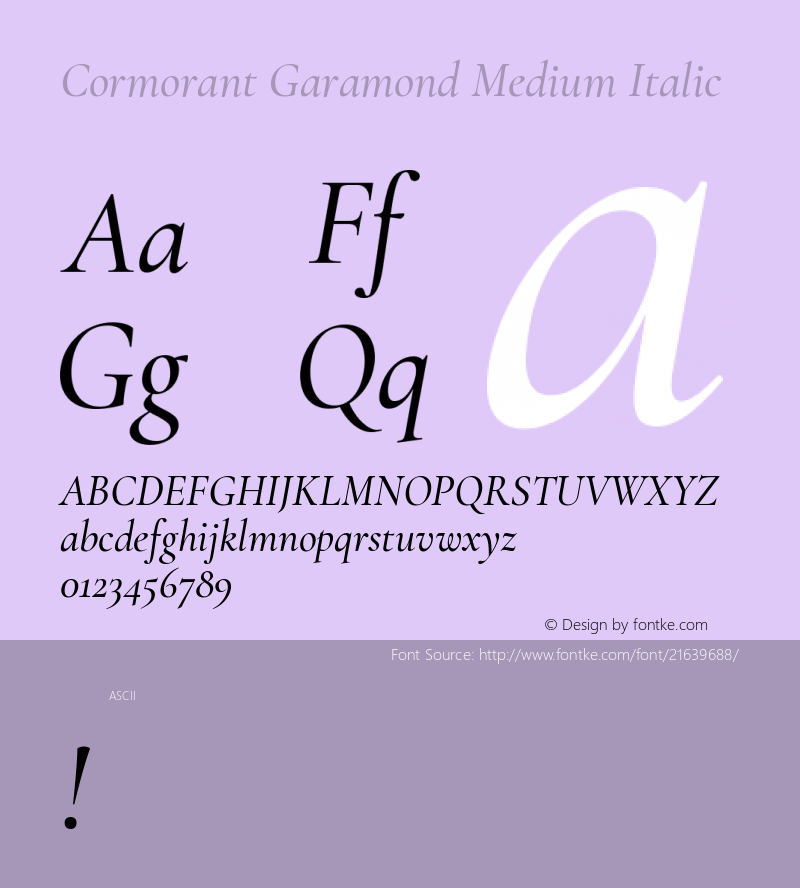 Cormorant Garamond Medium Italic 图片样张