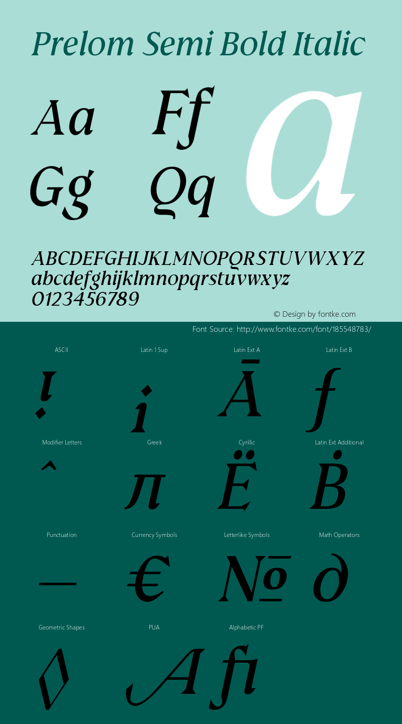 Prelom Semi Bold Italic 1.000图片样张