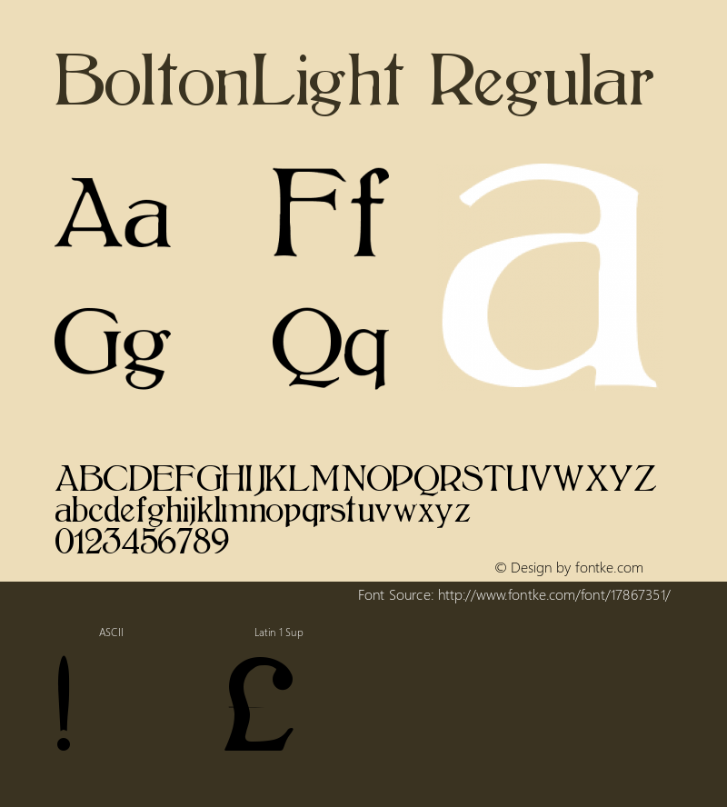 BoltonLight Regular Version 1.00图片样张