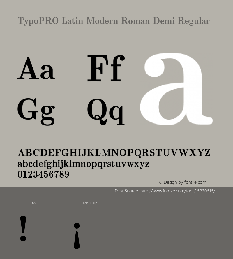 TypoPRO Latin Modern Roman Demi Regular Version 2.004;PS 2.004;hotconv 1.0.49;makeotf.lib2.0.14853图片样张