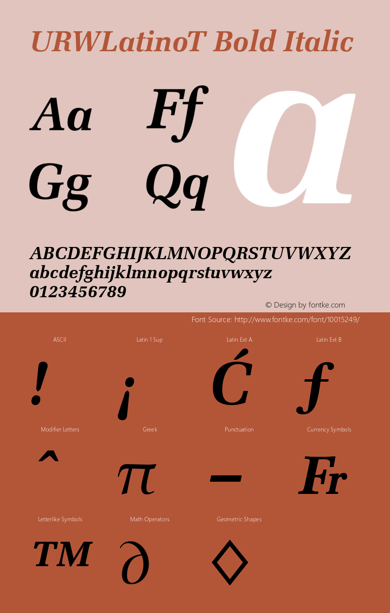 URWLatinoT Bold Italic Version 001.005图片样张