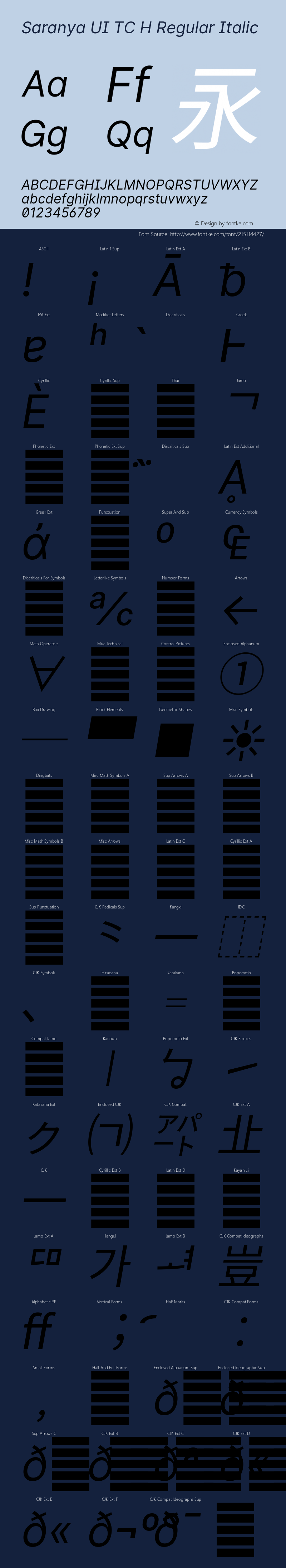 Saranya UI TC H Regular Italic 图片样张