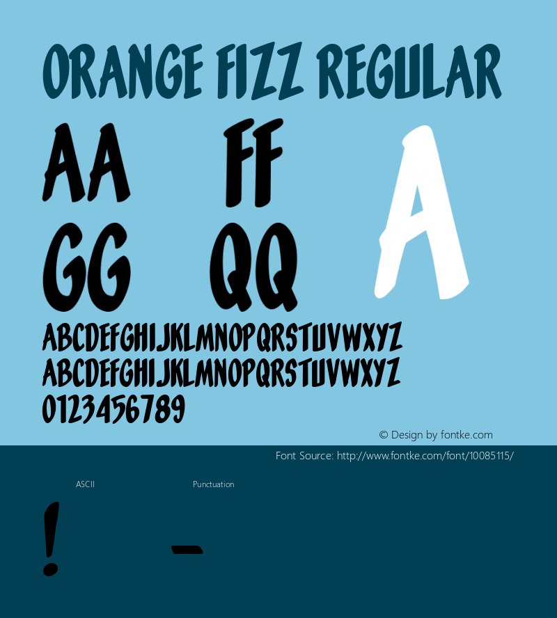 Orange Fizz Regular Macromedia Fontographer 4.1 1/30/01图片样张