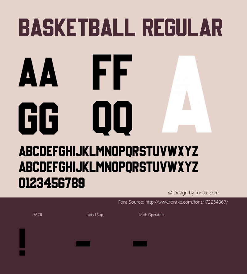 Basketball Version 1.00;August 14, 2021;FontCreator 13.0.0.2655 64-bit图片样张