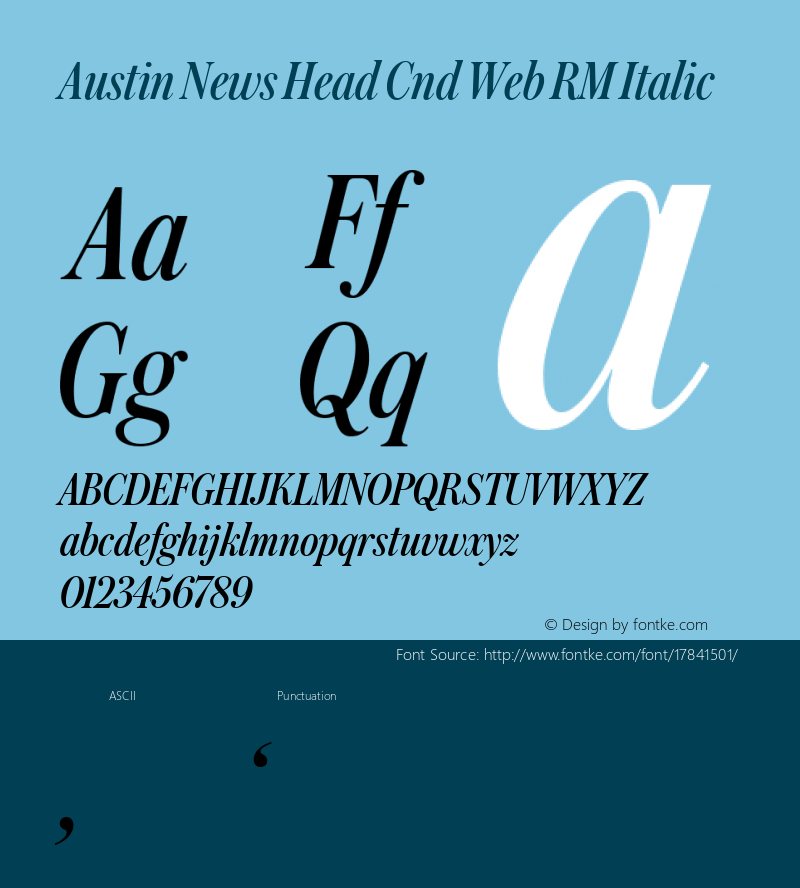 Austin News Head Cnd Web RM Italic Version 1.1 2016图片样张