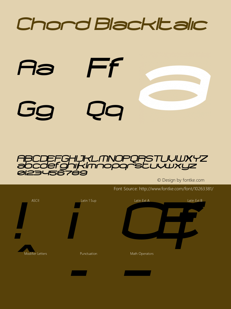 Chord BlackItalic Macromedia Fontographer 4.1 6/10/01图片样张