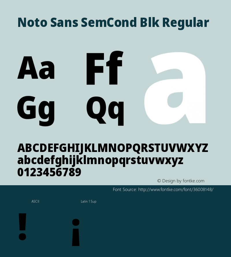 Noto Sans SemiCondensed Black Version 2.000;GOOG;noto-source:20170915:90ef993387c0图片样张