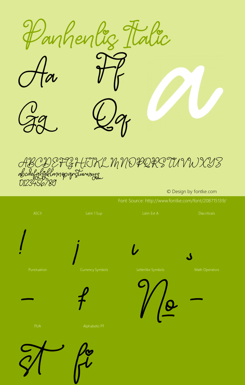 Panhenlis Italic Version 1.00;January 15, 2022;FontCreator 13.0.0.2683 64-bit图片样张