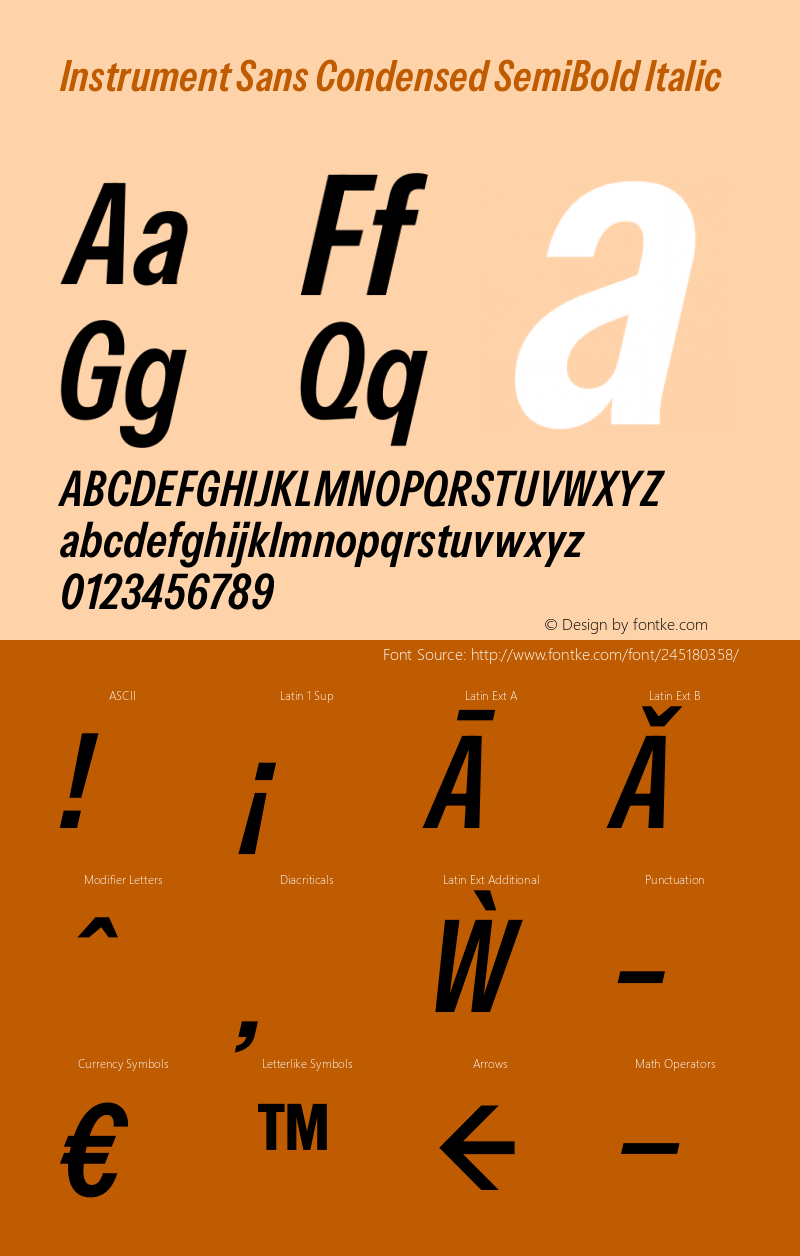 Instrument Sans Condensed SemiBold Italic Version 1.000;gftools[0.9.28]图片样张