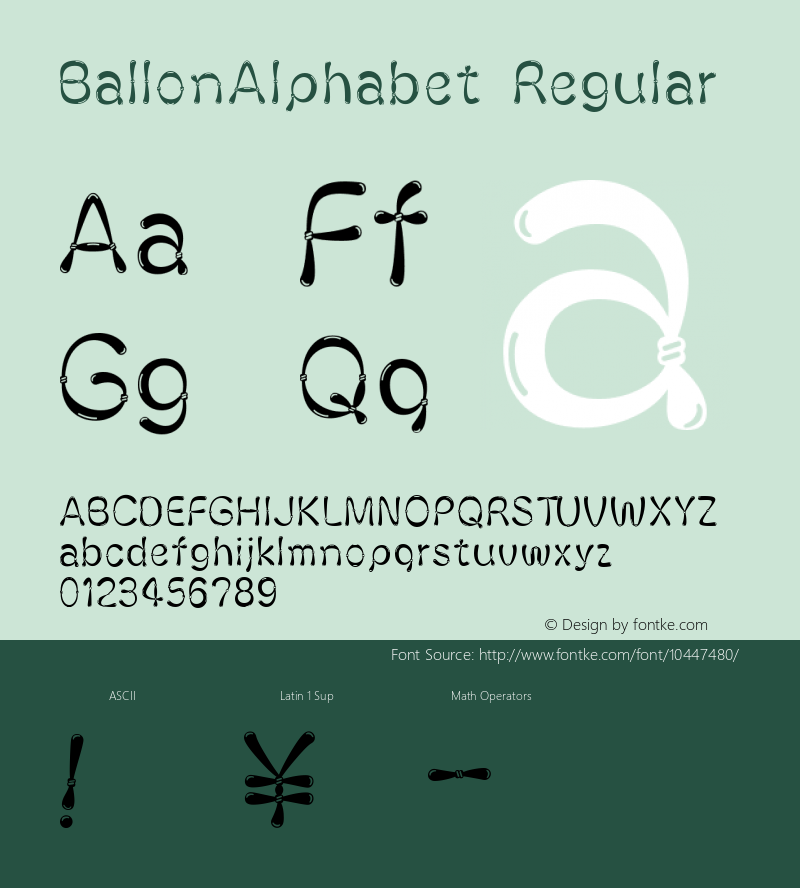 BallonAlphabet Regular Fontographer 4.7 12.8.31 FG4M­0000002045图片样张