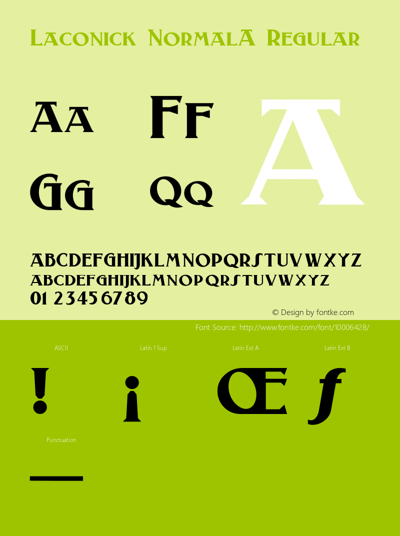 Laconick-NormalA Regular Converted from e:\nick's~1\LANA____.TF1 by ALLTYPE图片样张