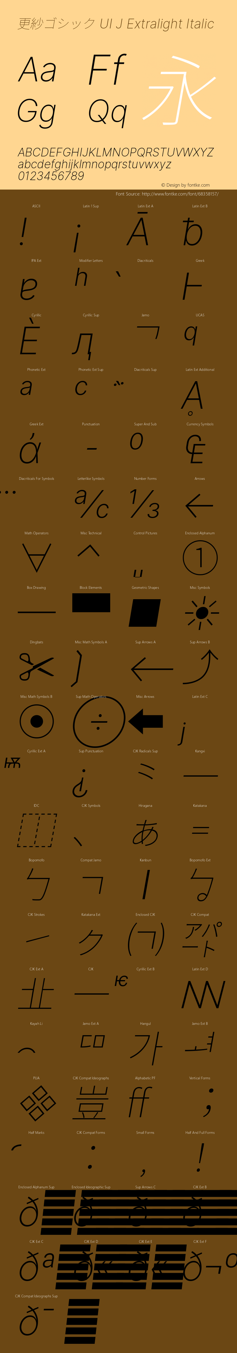 更紗ゴシック UI J Extralight Italic 图片样张