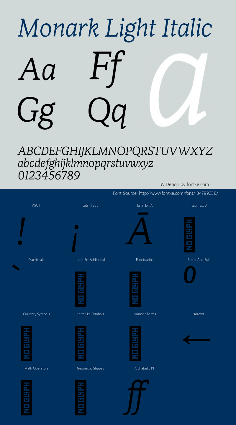 Monark-LightItalic Version 3.003 | w-rip DC20190215图片样张