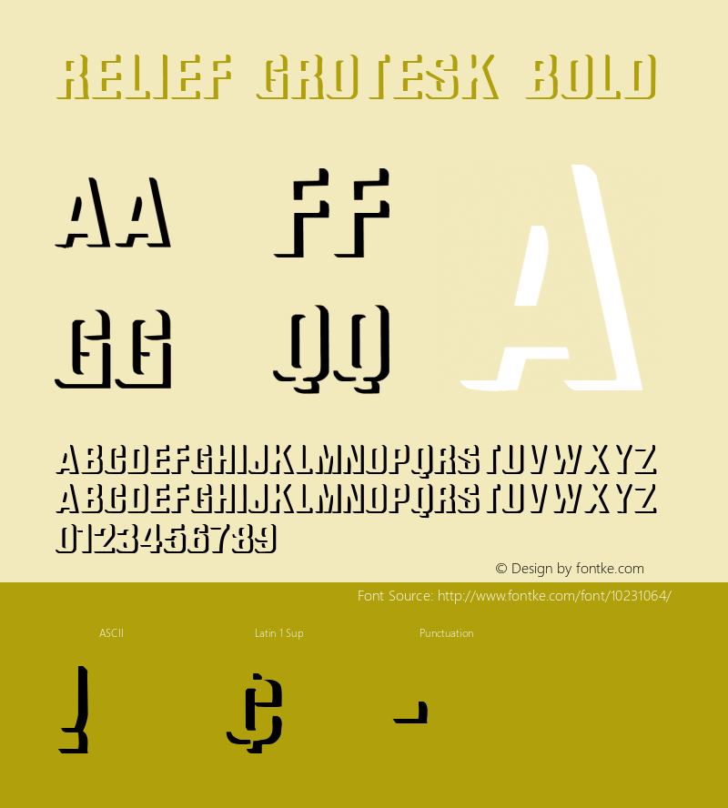 Relief Grotesk Bold Version 2.01 2003图片样张