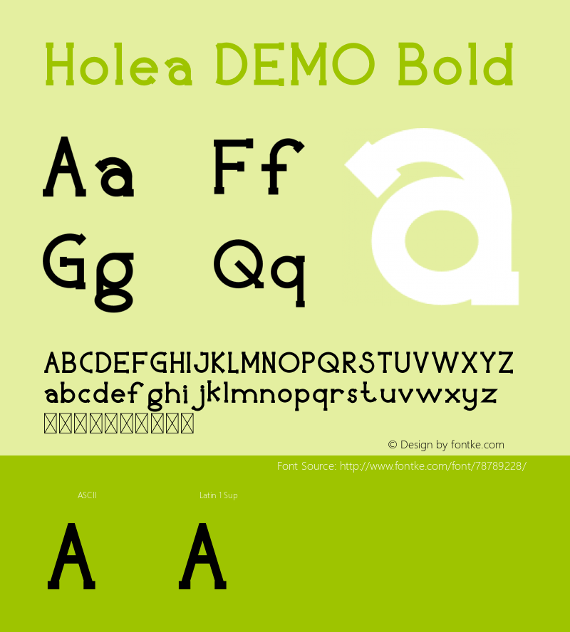 Holea DEMO Bold Version 1.002;Fontself Maker 3.1.2图片样张