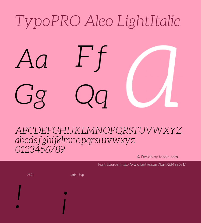 TypoPRO Aleo Light Italic Version 1.1图片样张