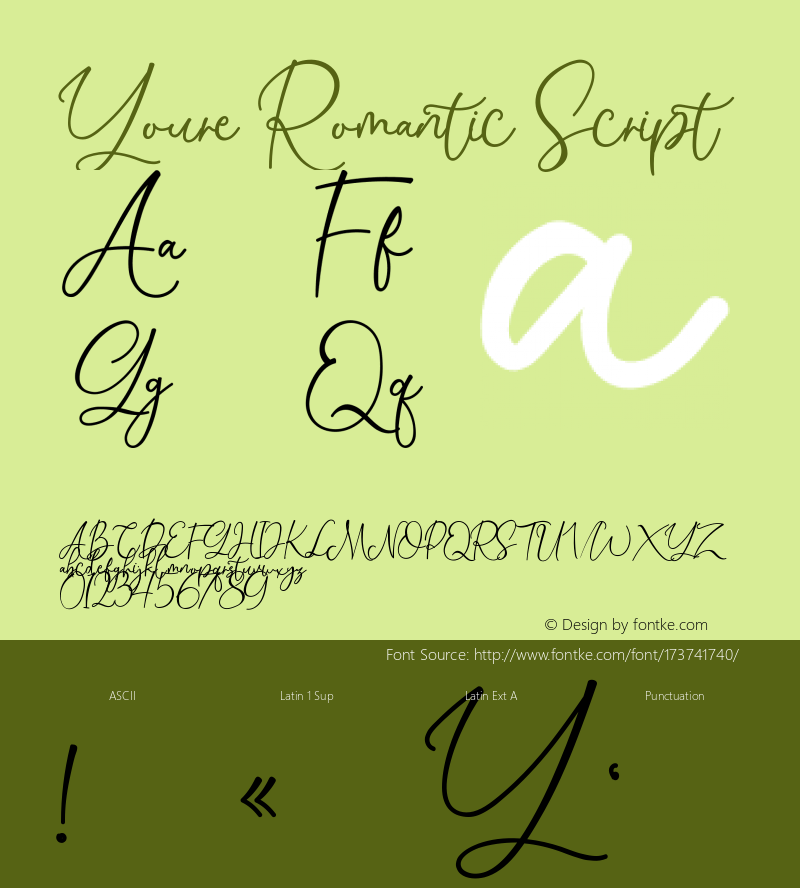 Youre Romantic Script Version 1.006;Fontself Maker 3.5.4图片样张