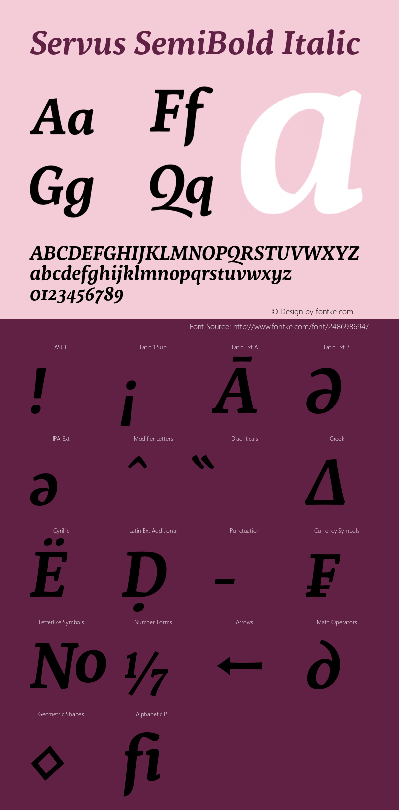 Servus SemiBold Italic Version 1.506;PS 001.506;hotconv 1.0.88;makeotf.lib2.5.64775图片样张