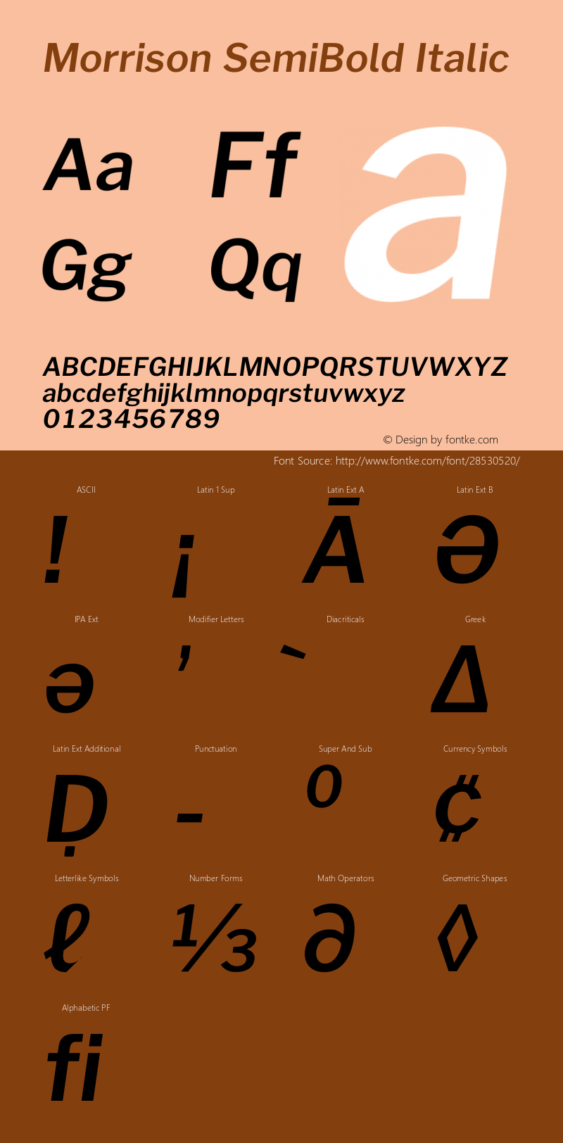 Morrison SemiBold Italic Version 0.018;February 2, 2019;FontCreator 11.5.0.2425 64-bit图片样张