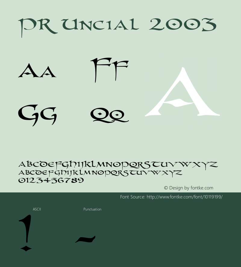 PR Uncial 2003 Macromedia Fontographer 4.1 9/9/03图片样张