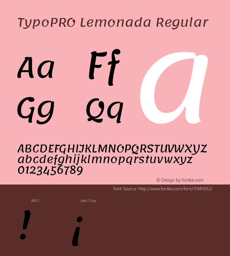 TypoPRO Lemonada Regular Version 3.006;PS 003.006;hotconv 1.0.88;makeotf.lib2.5.64775图片样张