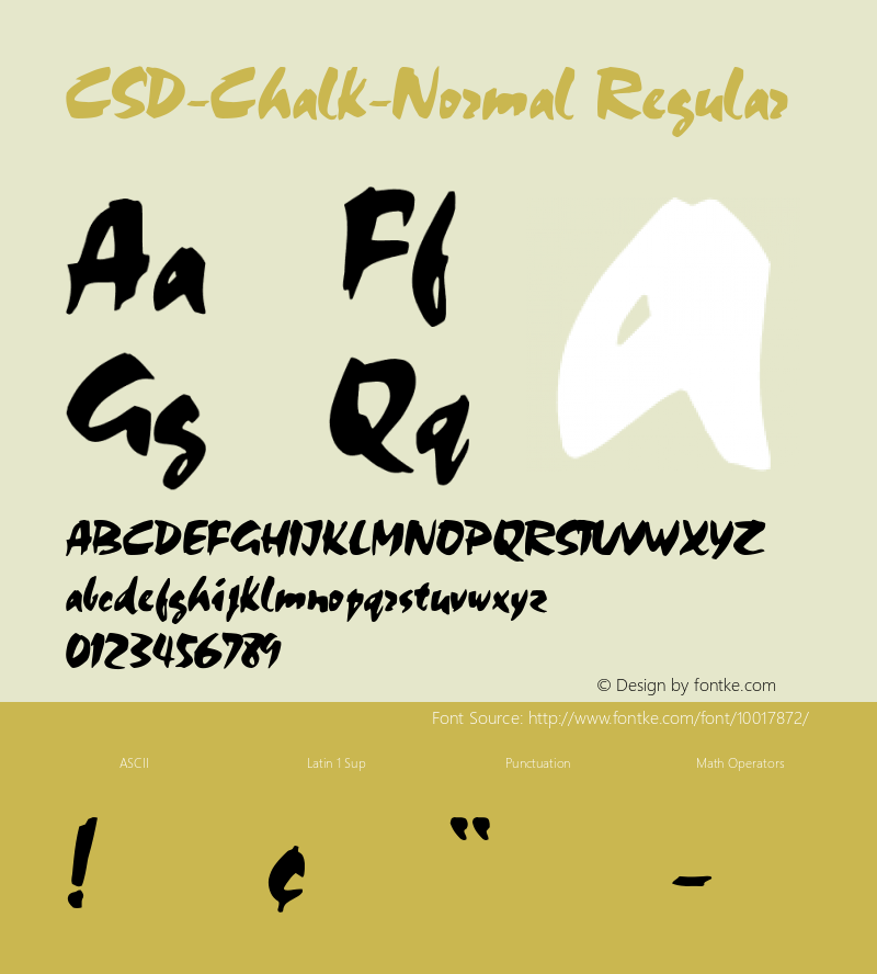CSD-Chalk-Normal Regular Converted from f:\x\CSDCHALK.TF1 by ALLTYPE图片样张
