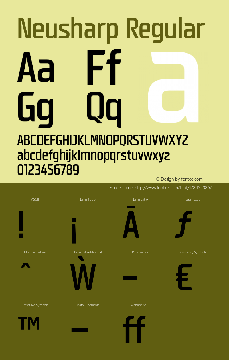 Neusharp W05 Medium Condensed Version 1.00图片样张