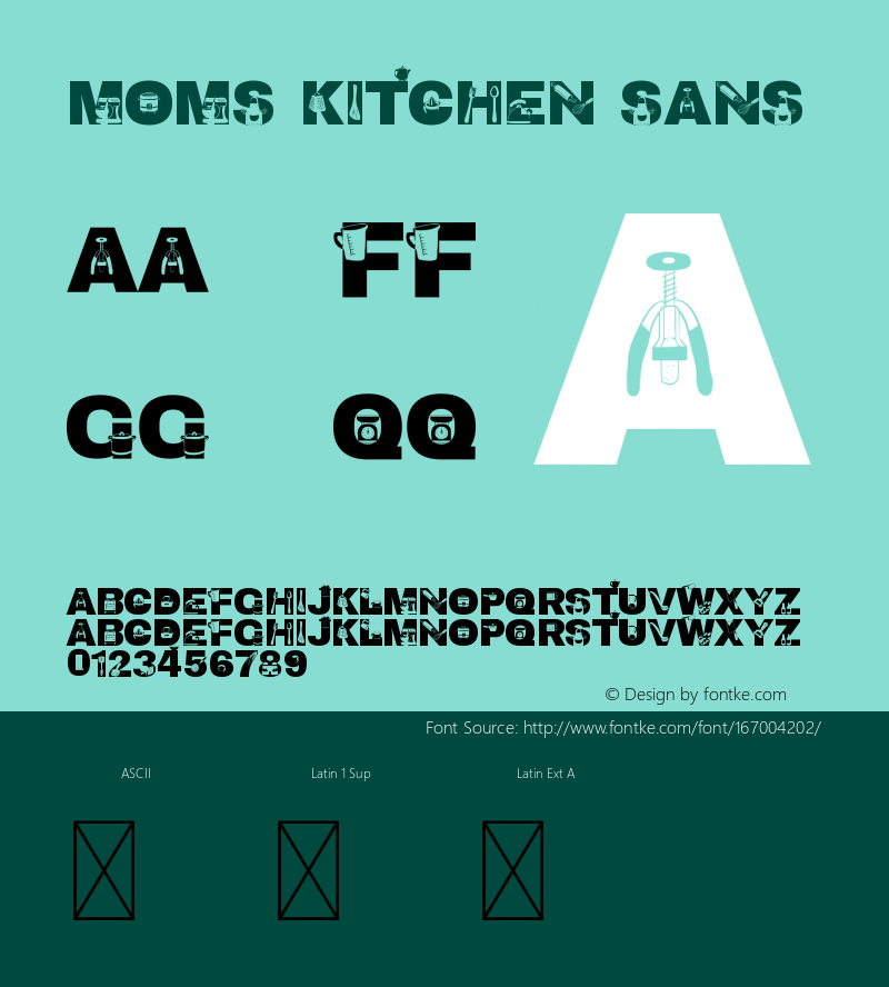 Moms Kitchen Sans Version 1.001;Fontself Maker 3.5.4图片样张