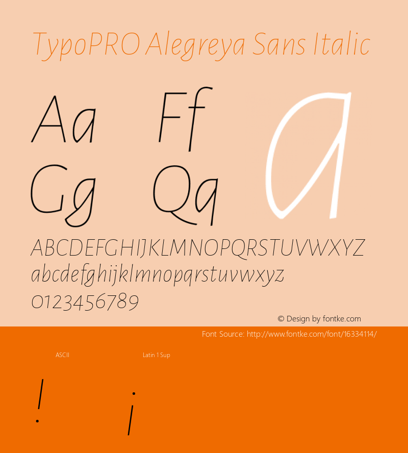 TypoPRO Alegreya Sans Italic Version 1.000;PS 001.000;hotconv 1.0.70;makeotf.lib2.5.58329 DEVELOPMENT图片样张