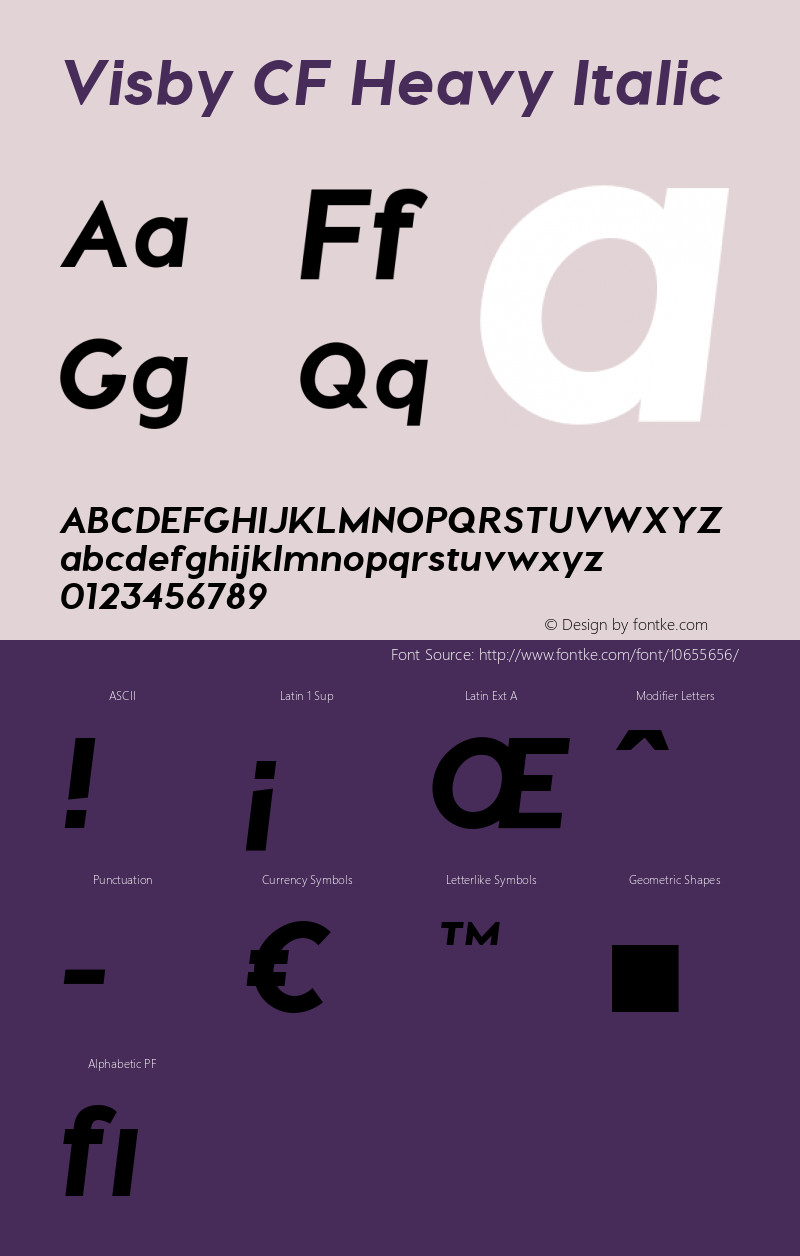 Visby CF Heavy Italic Version 1.005;PS 001.005;hotconv 1.0.70;makeotf.lib2.5.58329图片样张