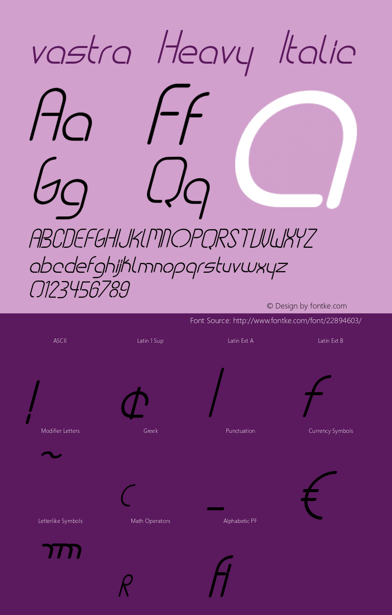 vastra-HeavyItalic Version 1.001;PS 001.001;hotconv 1.0.56;makeotf.lib2.0.21325图片样张