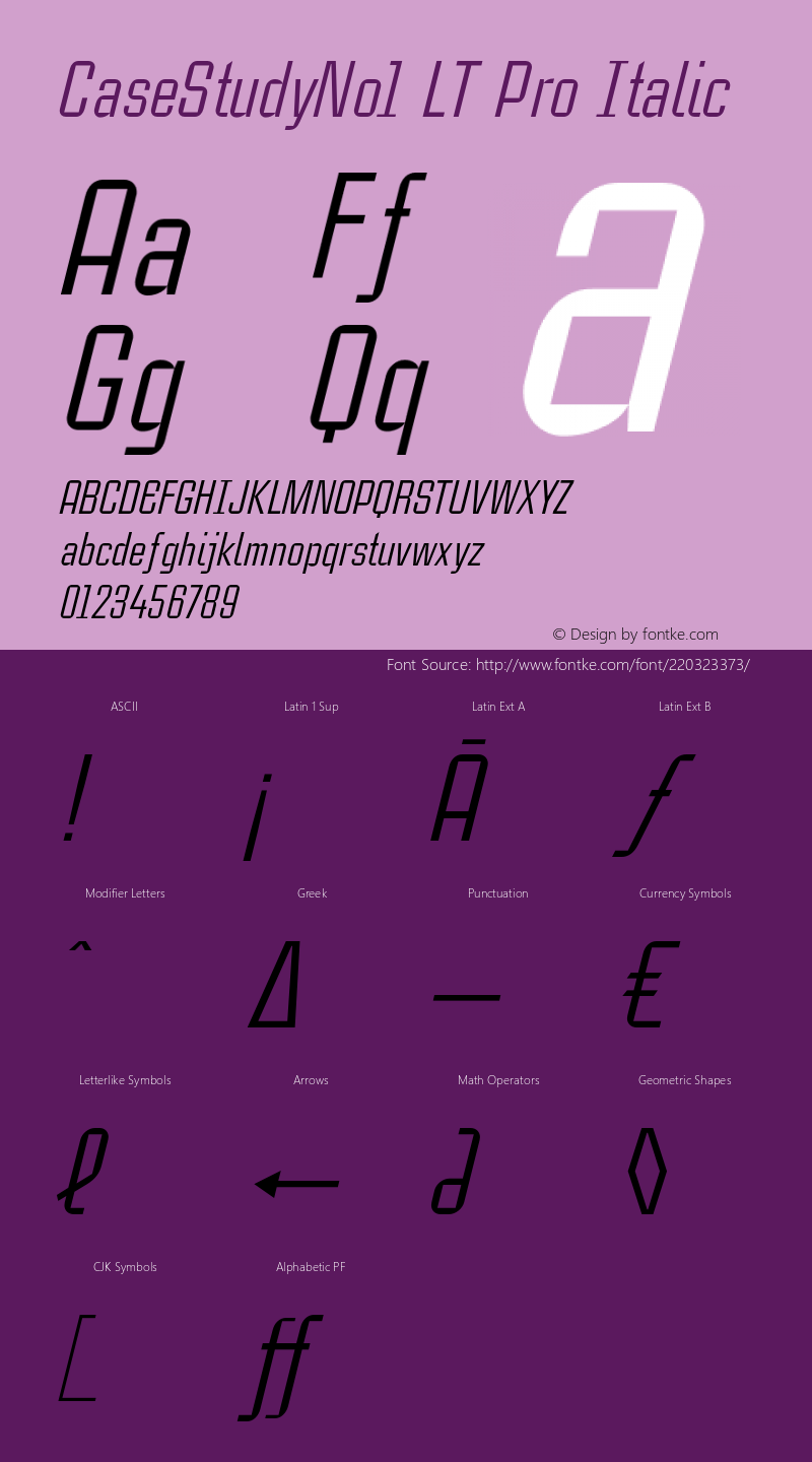 CaseStudyNo1LTPro-Italic Version 1.000;PS 001.000;hotconv 1.0.38图片样张