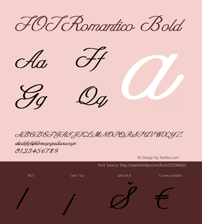 FOTRomantico-Bold Version 1.000图片样张