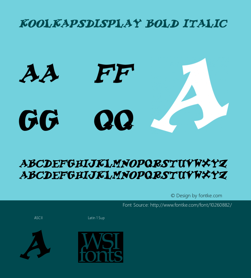 KoolKapsDisplay Bold Italic Macromedia Fontographer 4.1 6/29/96图片样张