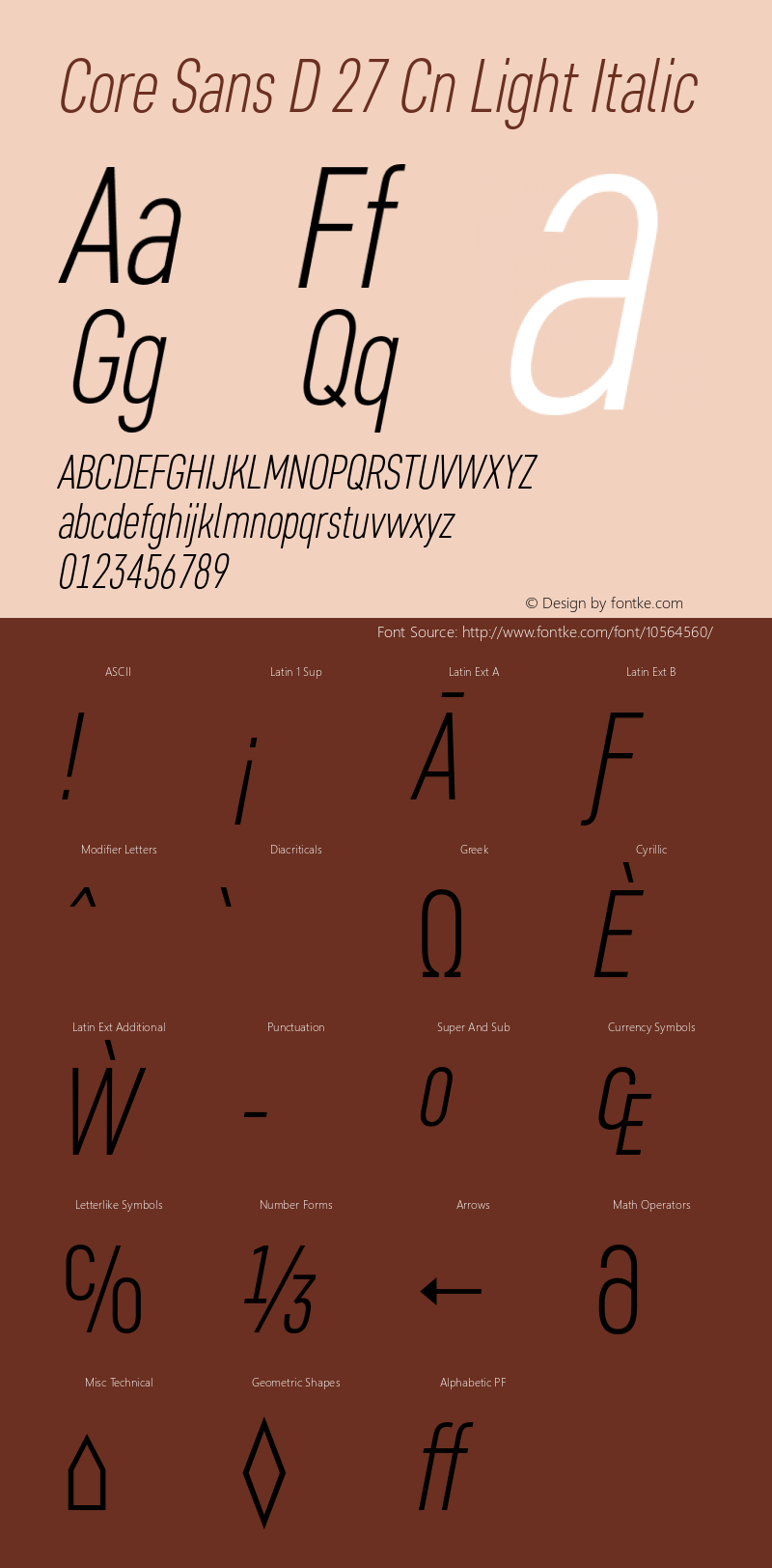 Core Sans D 27 Cn Light Italic Version 1.000图片样张