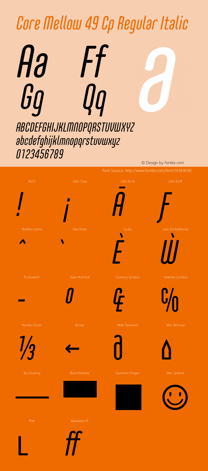 Core Mellow 49 Cp Regular Italic Version 1.000图片样张