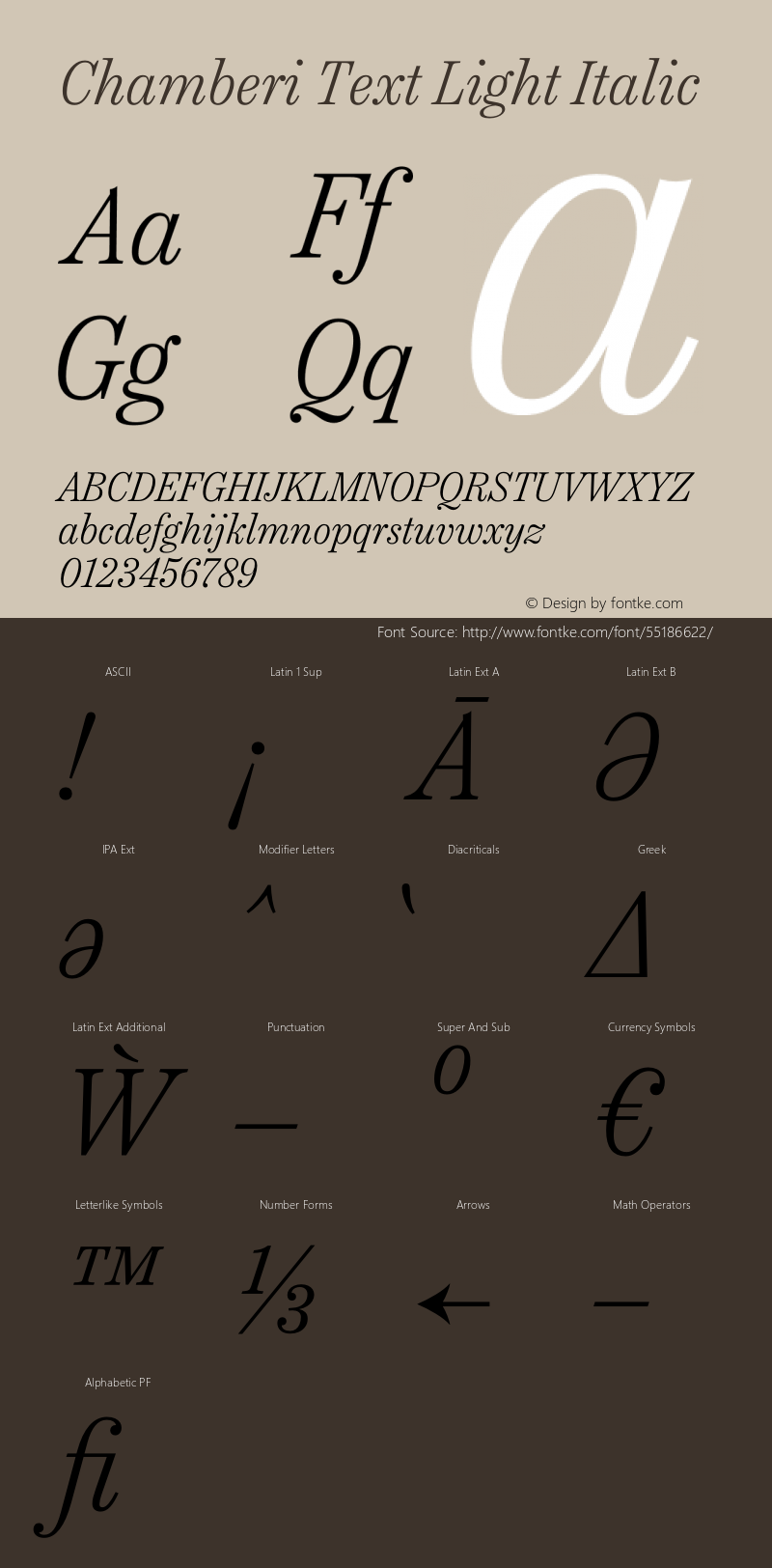 Chamberi Text Light Italic Version 1.000图片样张