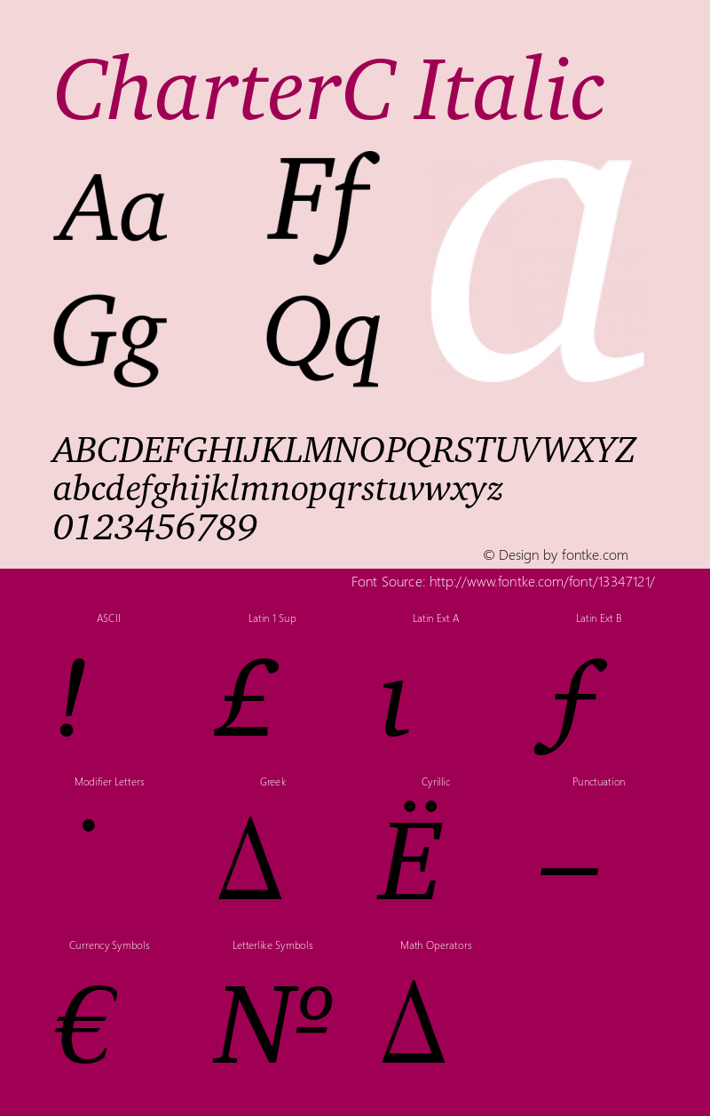 CharterC Italic OTF 1.0;PS 001.000;Core 116;AOCW 1.0 161图片样张