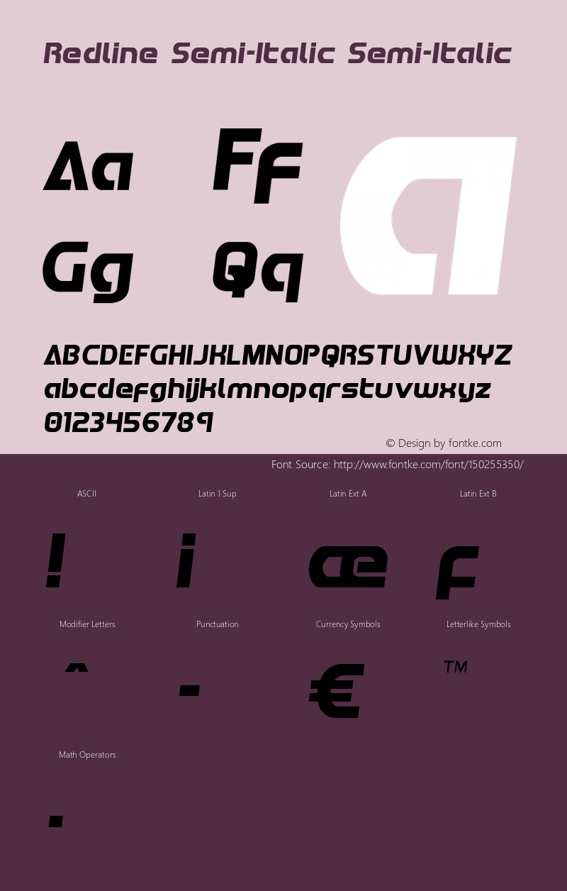 Redline Semi-Italic Version 1.1; 2019图片样张