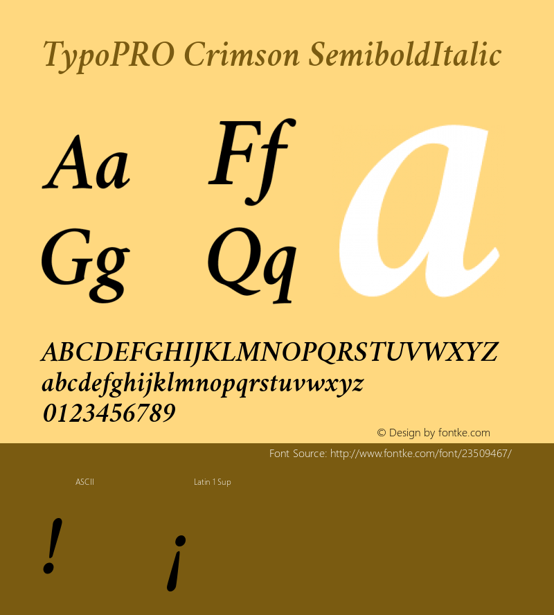 TypoPRO Crimson Semibold Italic Version 0.8图片样张