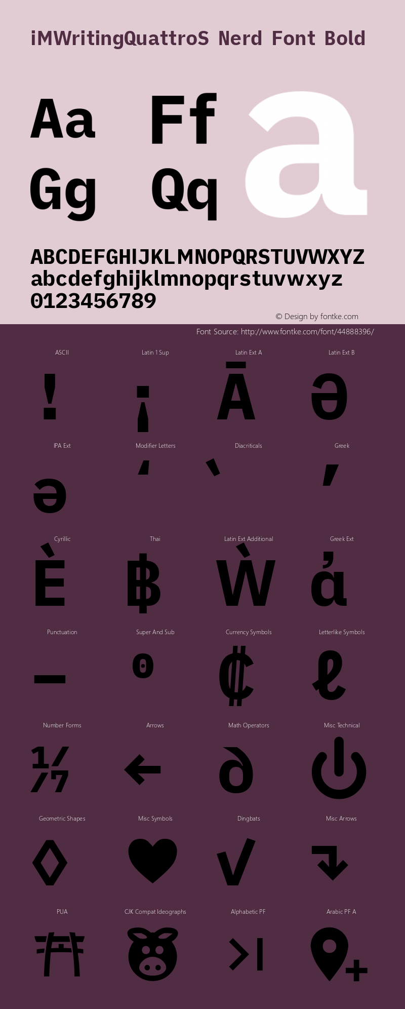 iM Writing Quattro S Bold Nerd Font Complete Version 2.000图片样张