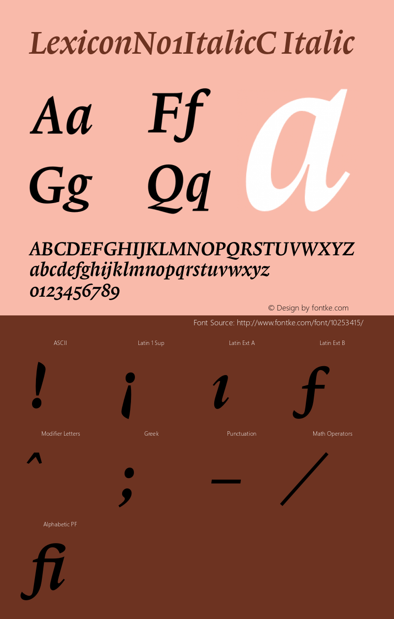 LexiconNo1ItalicC Italic 001.000图片样张