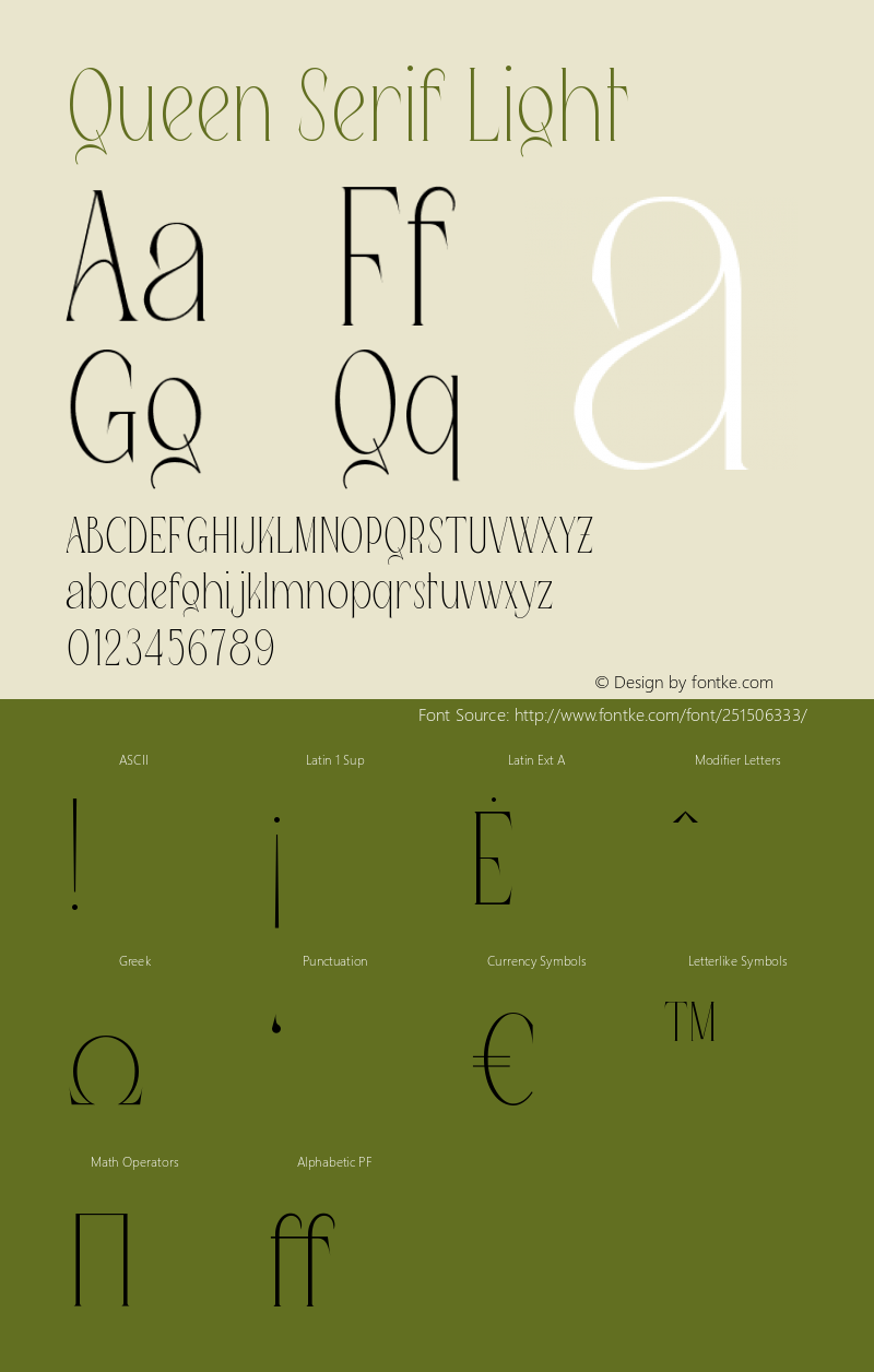 Queen Serif Light Version 1.001;Fontself Maker 3.5.7图片样张