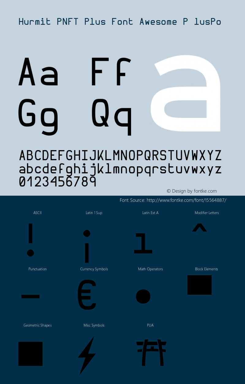 Hurmit PNFT Plus Font Awesome P lusPo Version 1.21;Nerd Fonts 0.4.图片样张