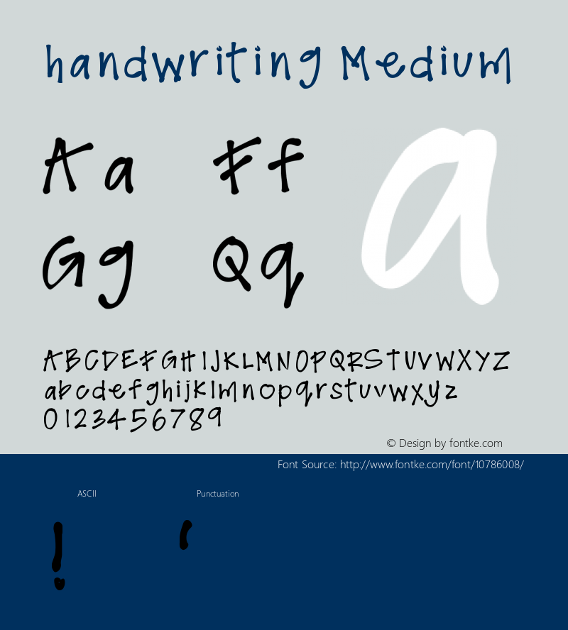 handwriting Medium Version 001.000图片样张