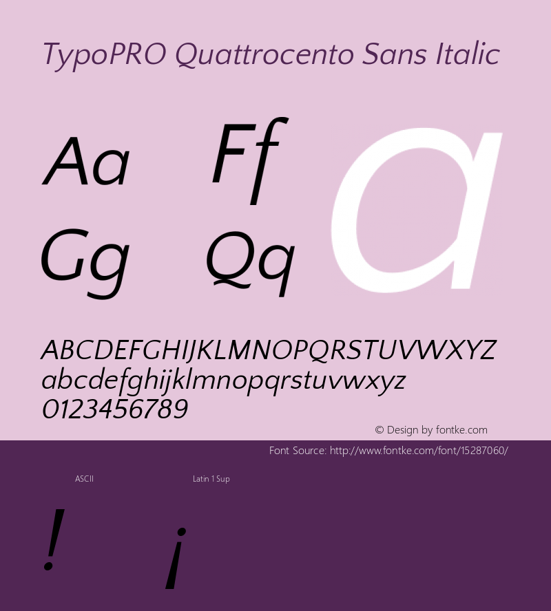TypoPRO Quattrocento Sans Italic Version 2.000图片样张