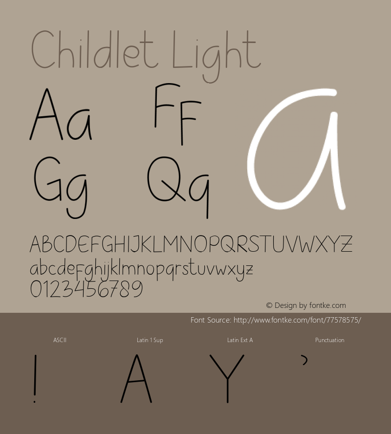 Childlet Light Version 1.004;Fontself Maker 3.5.1图片样张