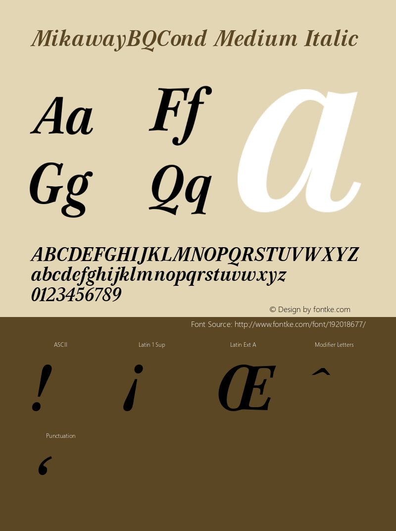 MikawayBQCond Medium Italic 001.001图片样张