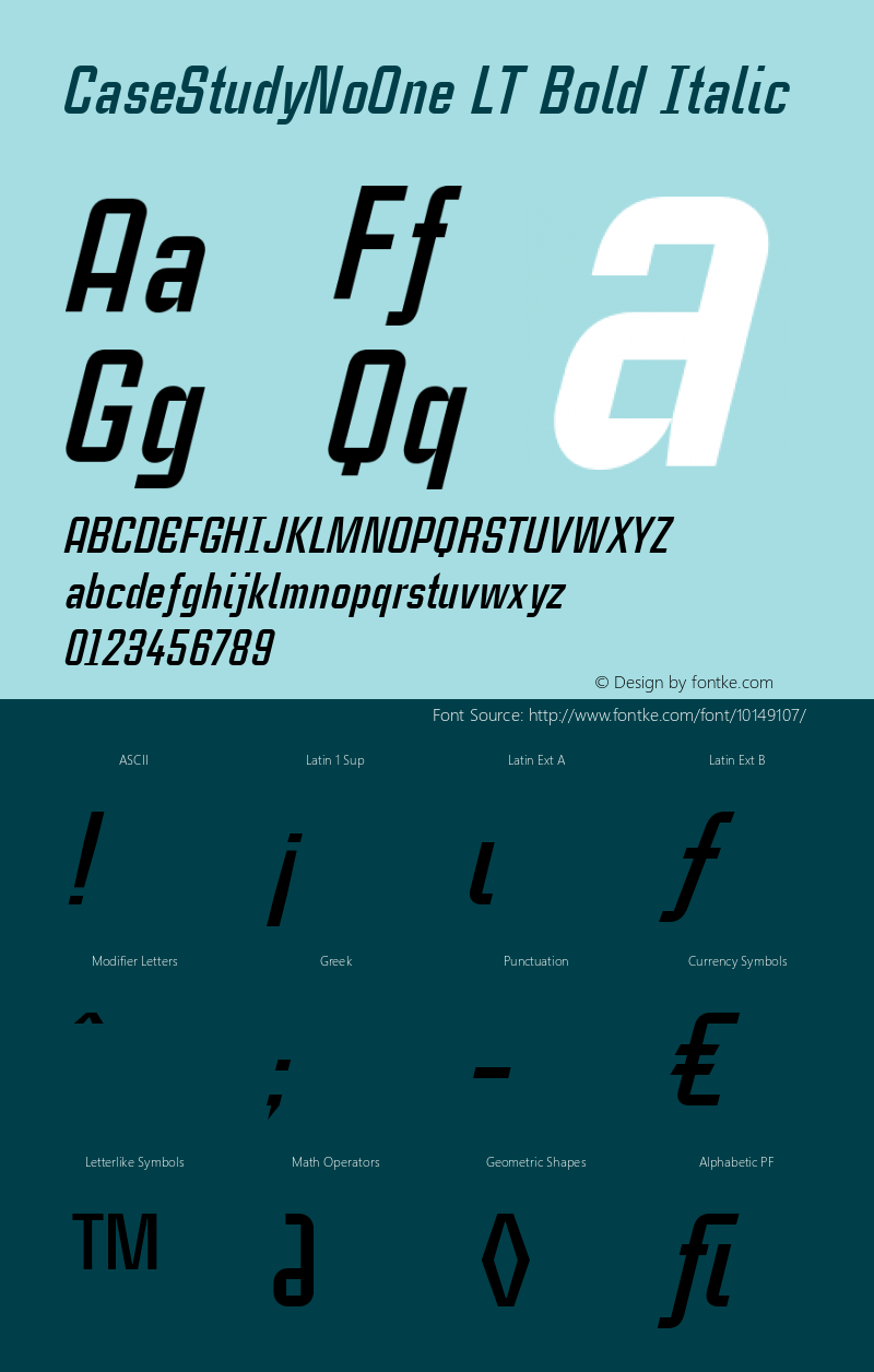 CaseStudyNoOne LT Bold Italic Version 001.001图片样张