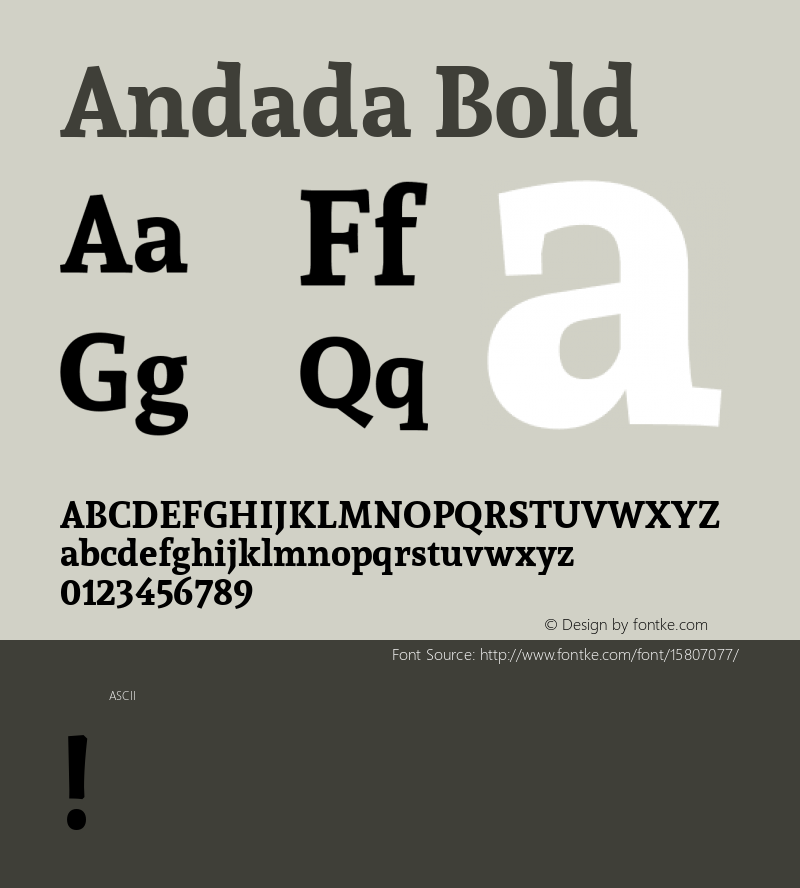 Andada Bold Version 1.003; ttfautohint (v1.4.1)图片样张